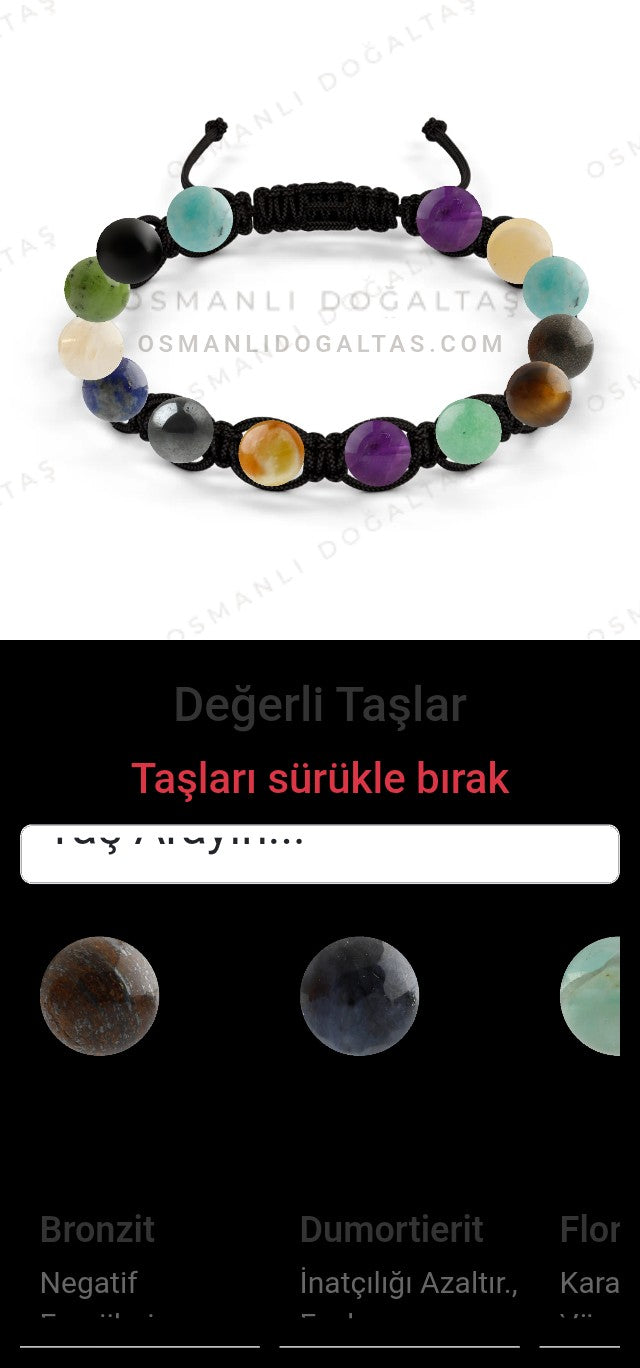 Özel Tasarım Makrome Bileklik - 14 Taş - Özel Tasarım Görseli