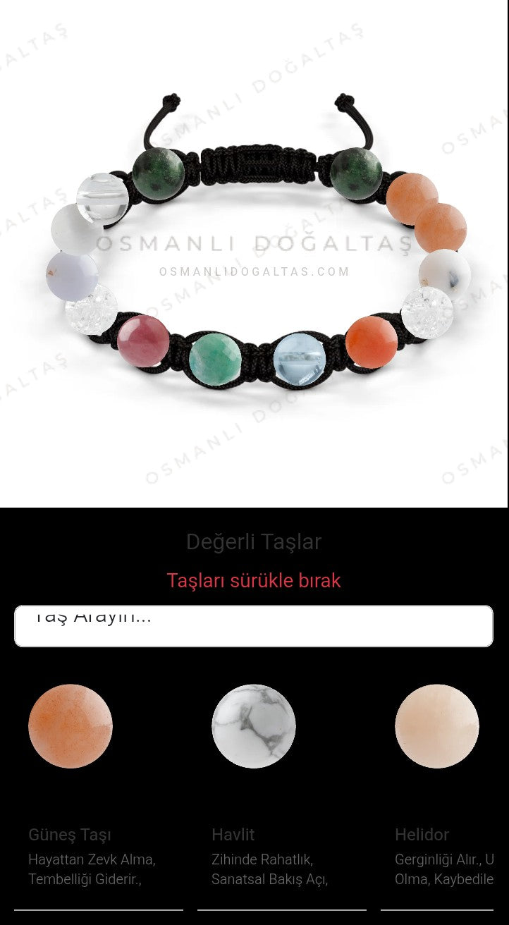 Özel Tasarım Makrome Bileklik - 14 Taş - Özel Tasarım Görseli