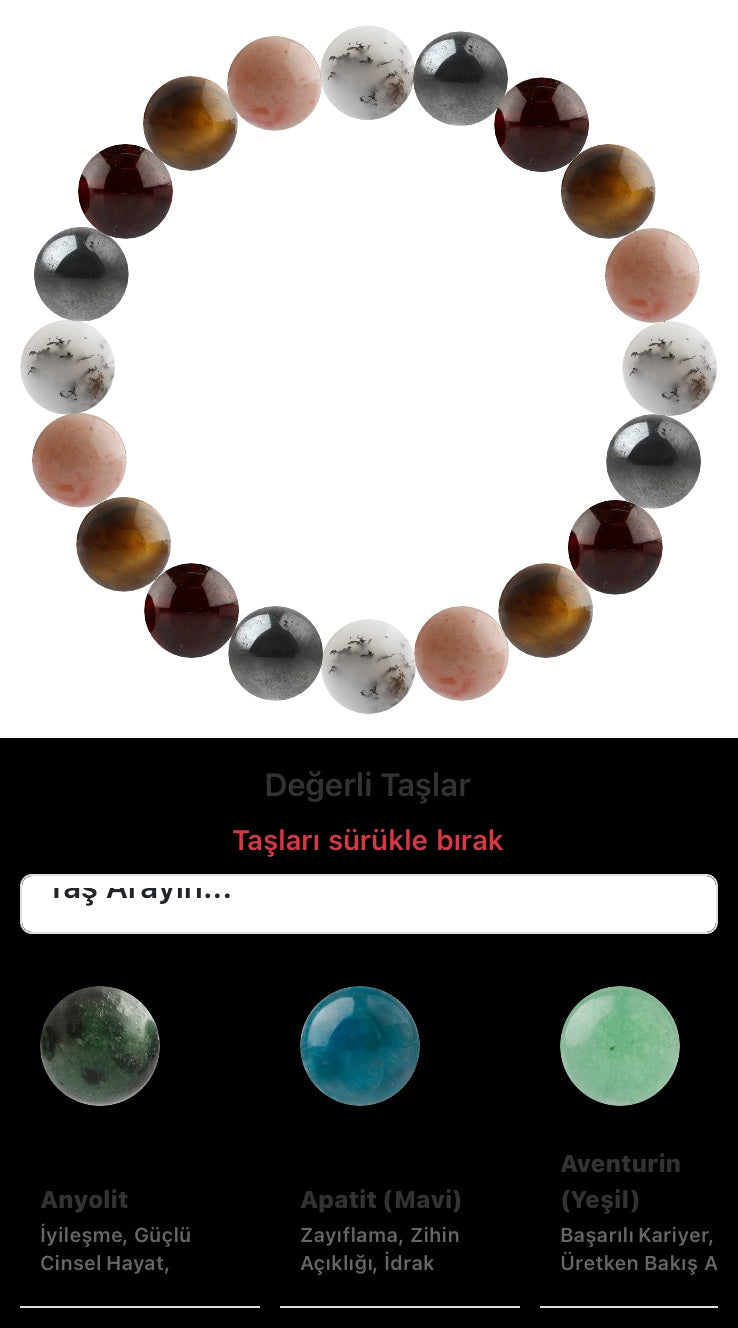 Özel Tasarım Elastik Misineli - 20 Taş - Özel Tasarım Görseli