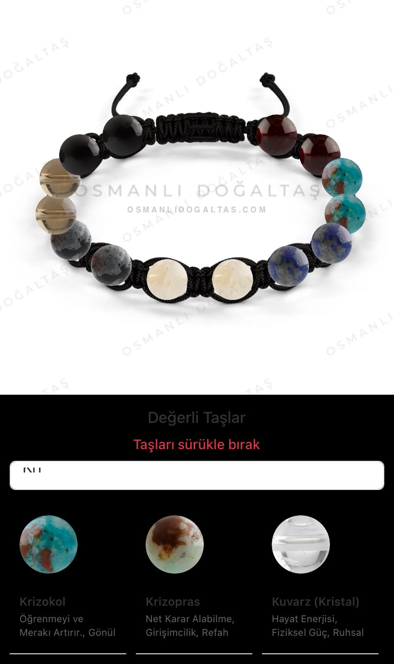 Özel Tasarım Makrome Bileklik - 14 Taş - Özel Tasarım Görseli