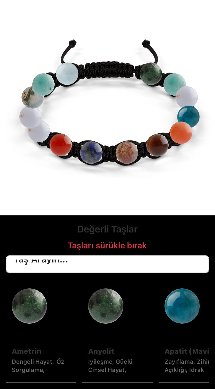 Özel Tasarım Makrome Bileklik - 14 Taş - Özel Tasarım Görseli