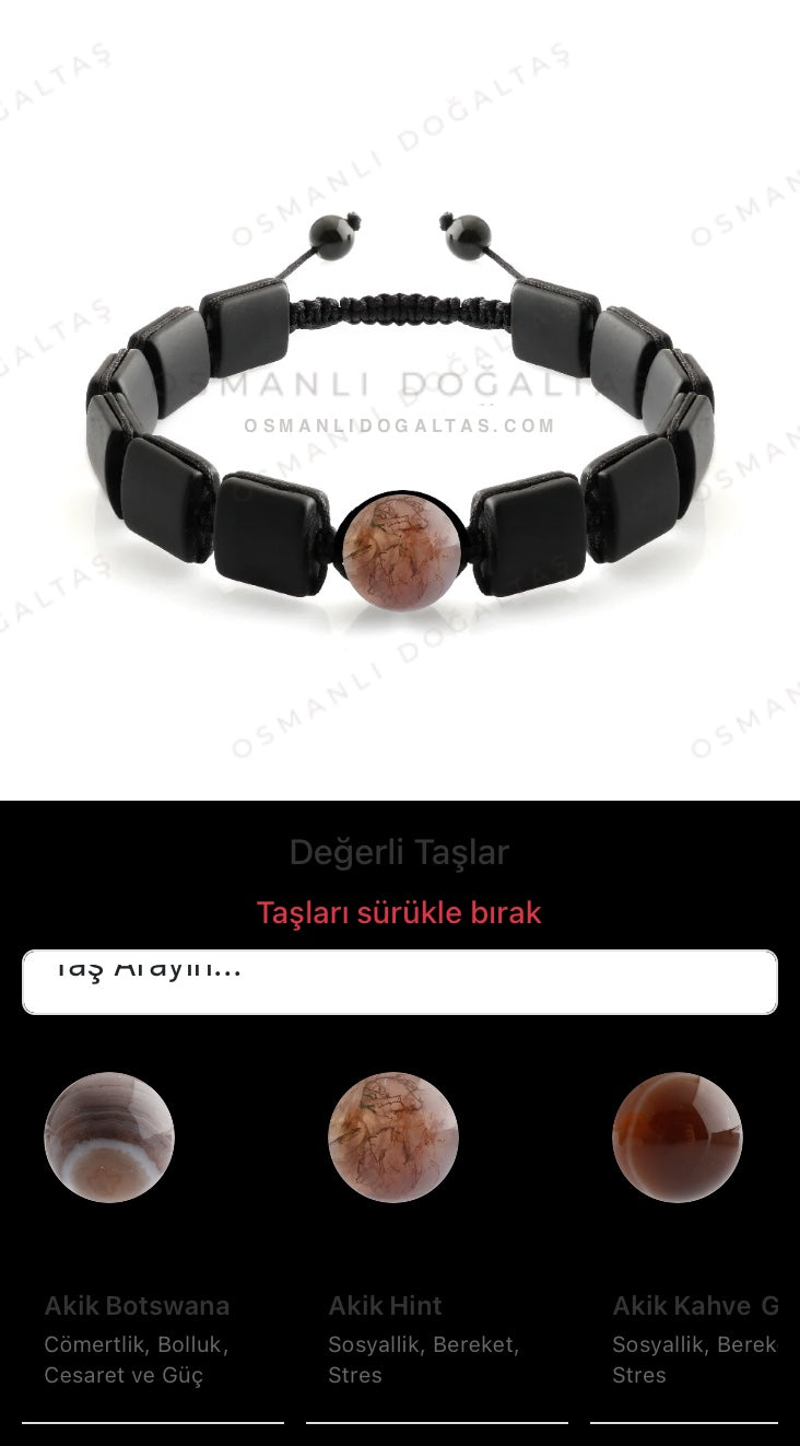 Özel Tasarım Kare Kesim Obsidyen - 1 Taş - Özel Tasarım Görseli