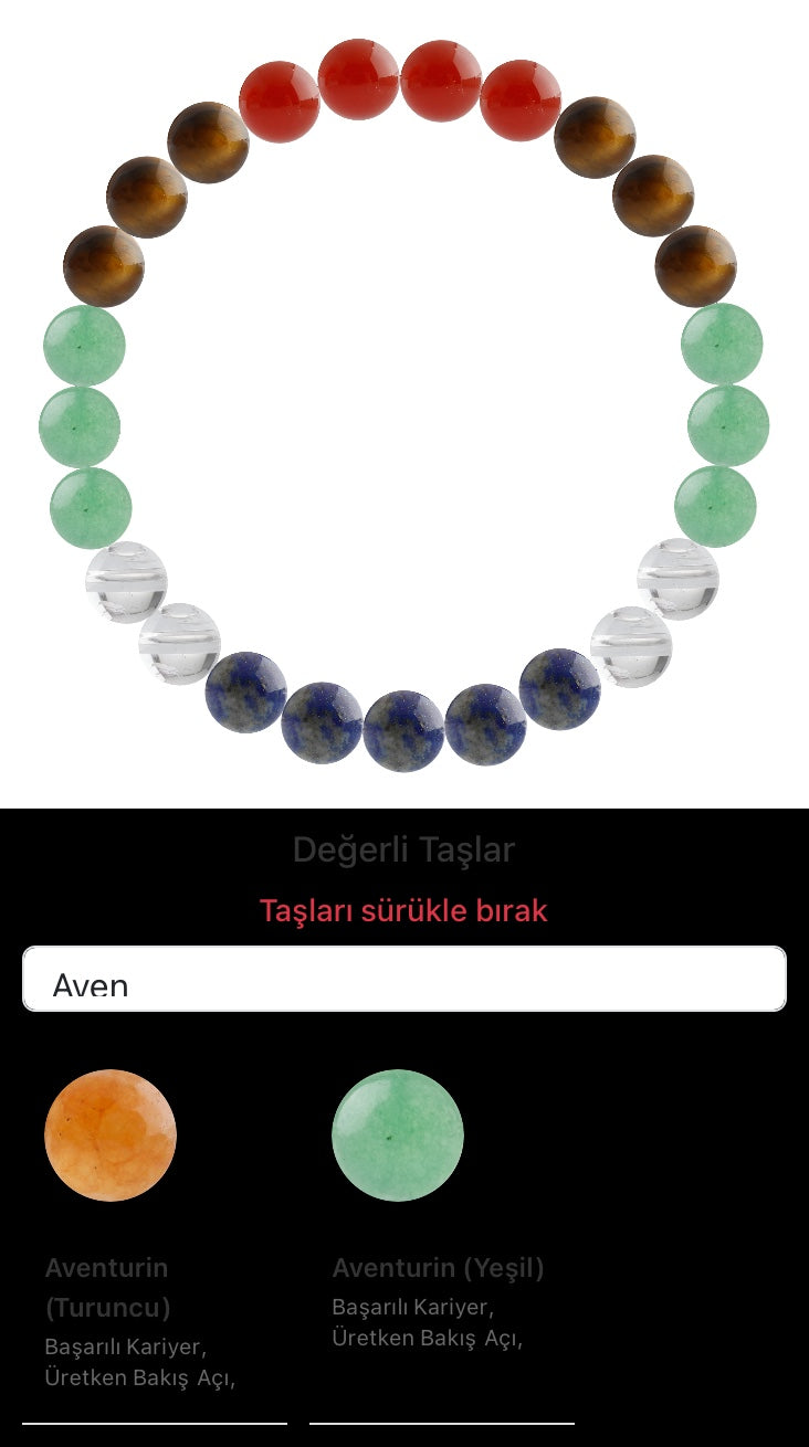 Özel Tasarım Elastik Misineli - 25 Taş - Özel Tasarım Görseli
