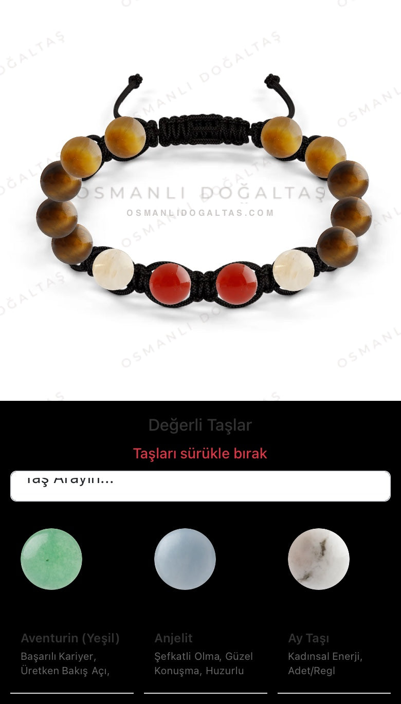 Özel Tasarım Makrome Bileklik - 14 Taş - Özel Tasarım Görseli