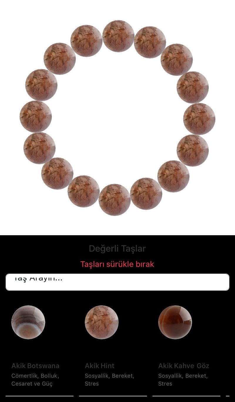 Özel Tasarım Elastik Misineli - 16 Taş