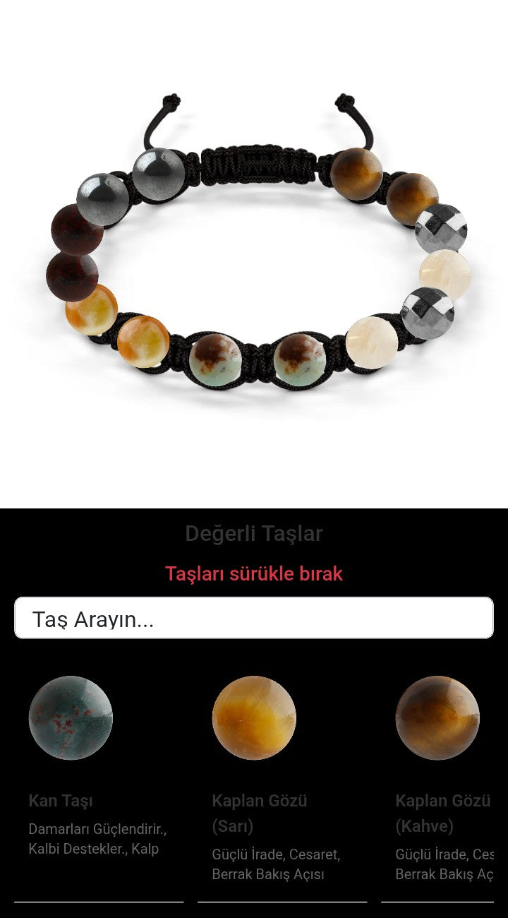 Özel Tasarım Makrome Bileklik - 14 Taş - Özel Tasarım Görseli