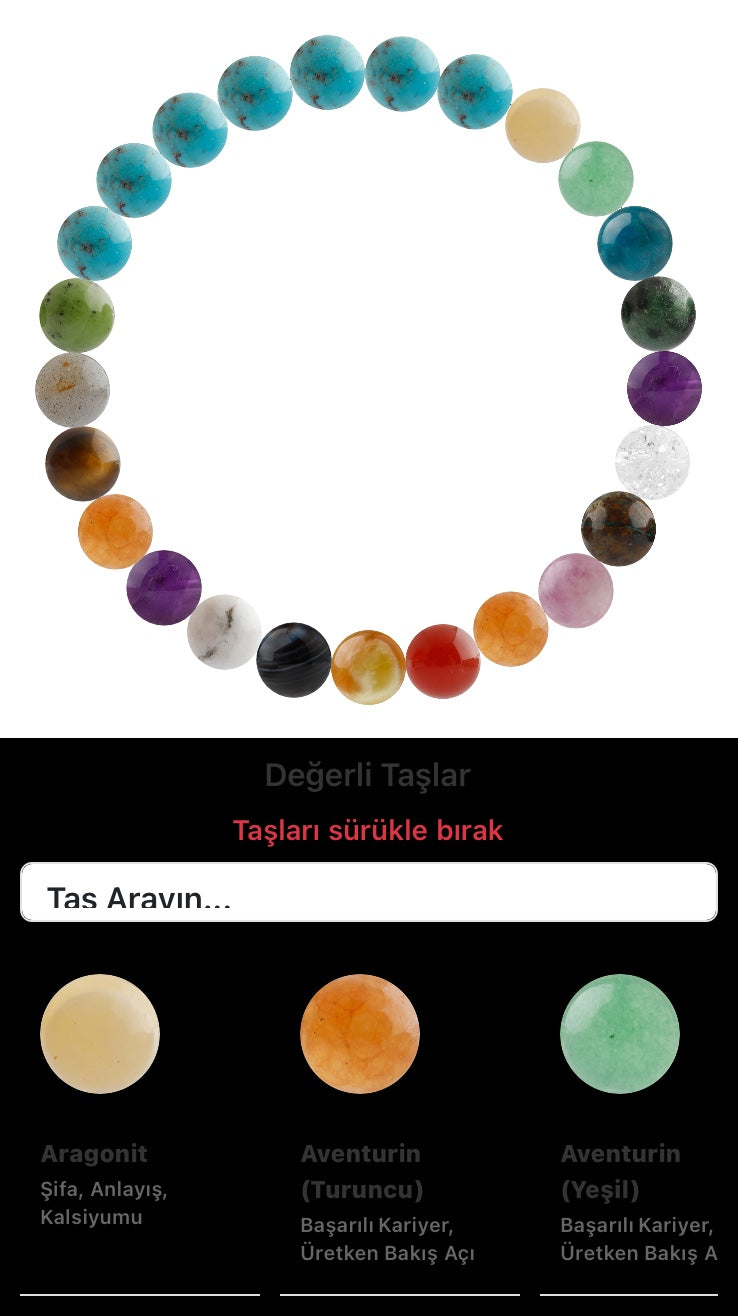 Özel Tasarım Elastik Misineli - 25 Taş - Özel Tasarım Görseli