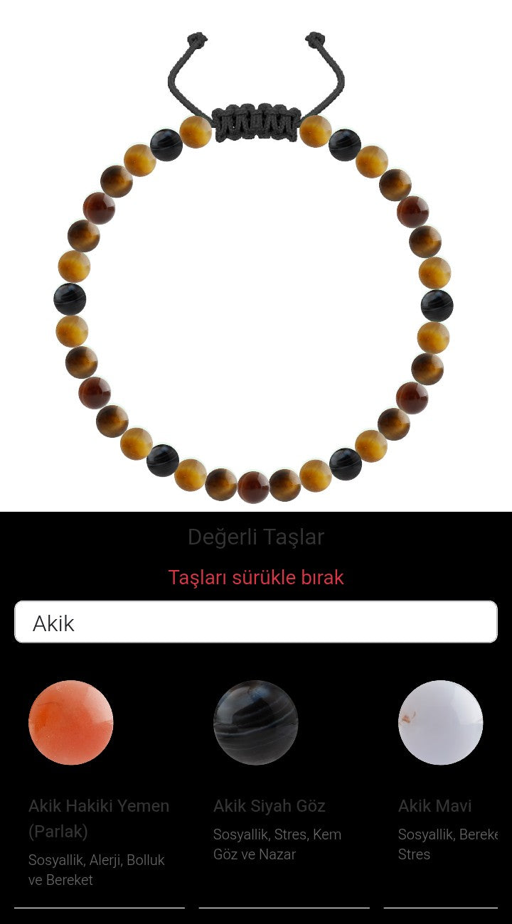Özel Tasarım Merdiven Kapama Bileklik - 33 Taş - Özel Tasarım Görseli