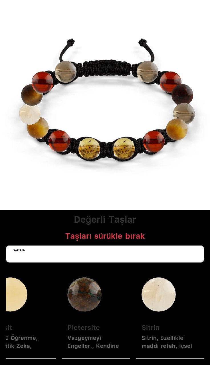 Özel Tasarım Makrome Bileklik - 14 Taş - Özel Tasarım Görseli