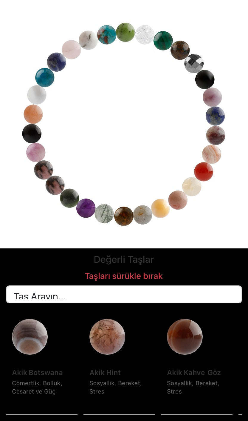 Özel Tasarım Elastik Misineli - 30 Taş - Özel Tasarım Görseli