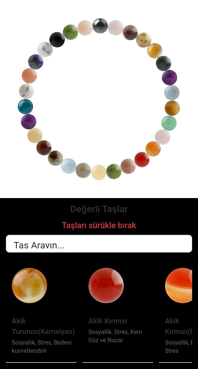 Özel Tasarım Elastik Misineli - 30 Taş - Özel Tasarım Görseli