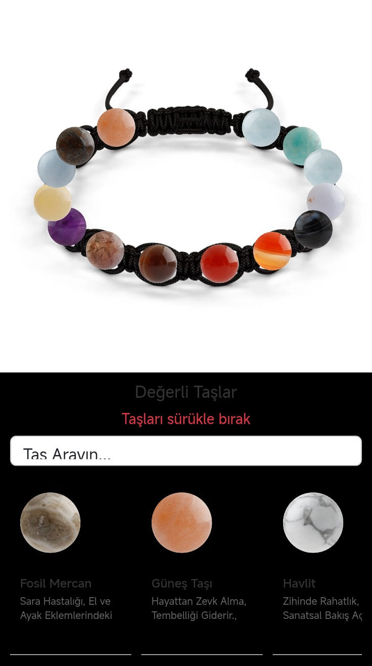 Özel Tasarım Makrome Bileklik - 14 Taş - Özel Tasarım Görseli