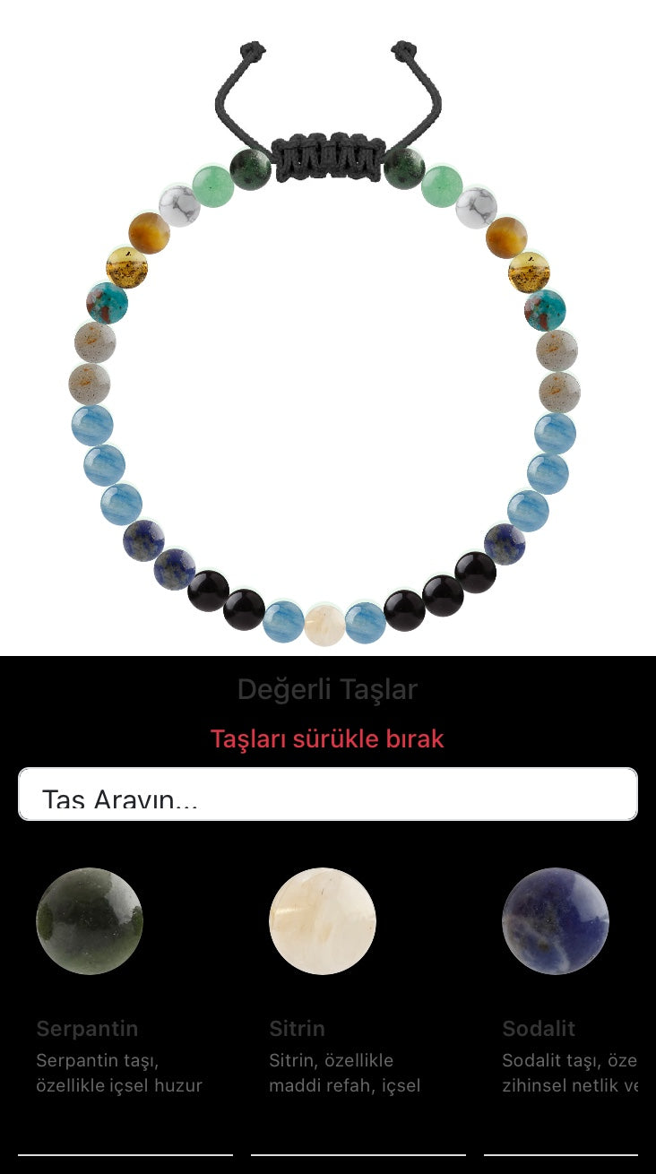Özel Tasarım Merdiven Kapama Bileklik - 33 Taş - Özel Tasarım Görseli