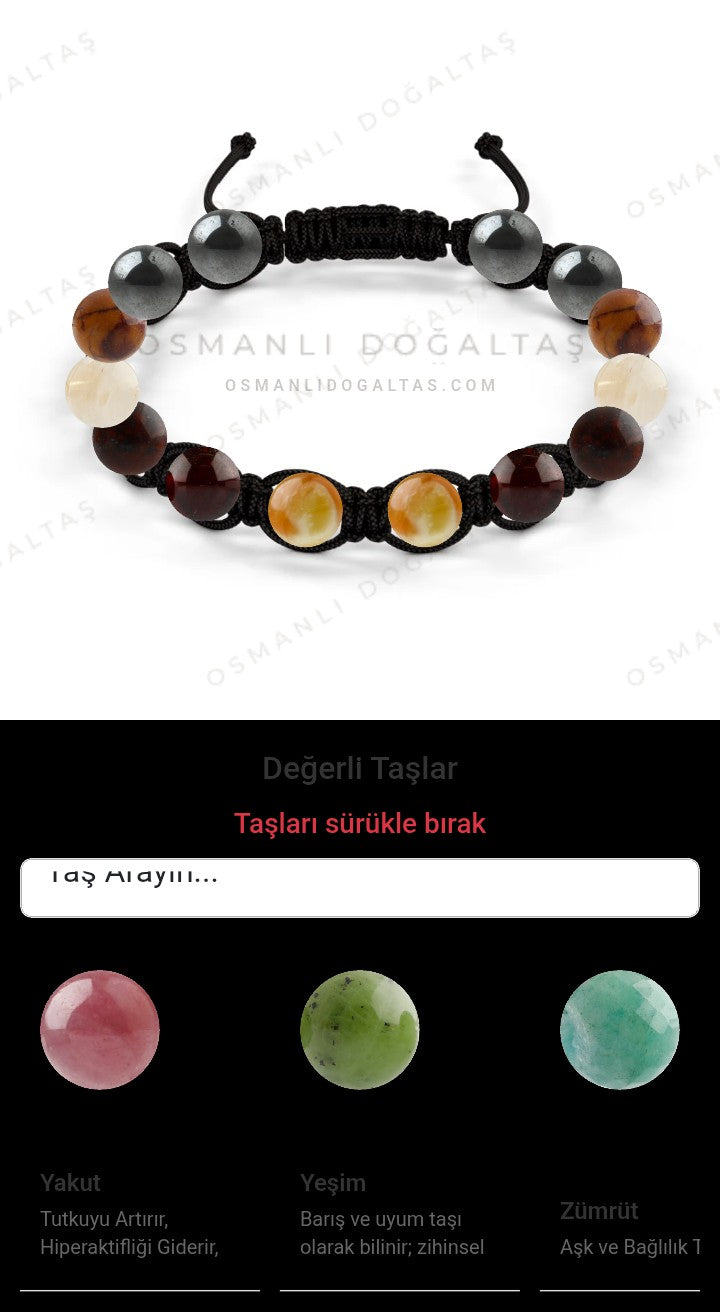 Özel Tasarım Makrome Bileklik - 14 Taş - Özel Tasarım Görseli