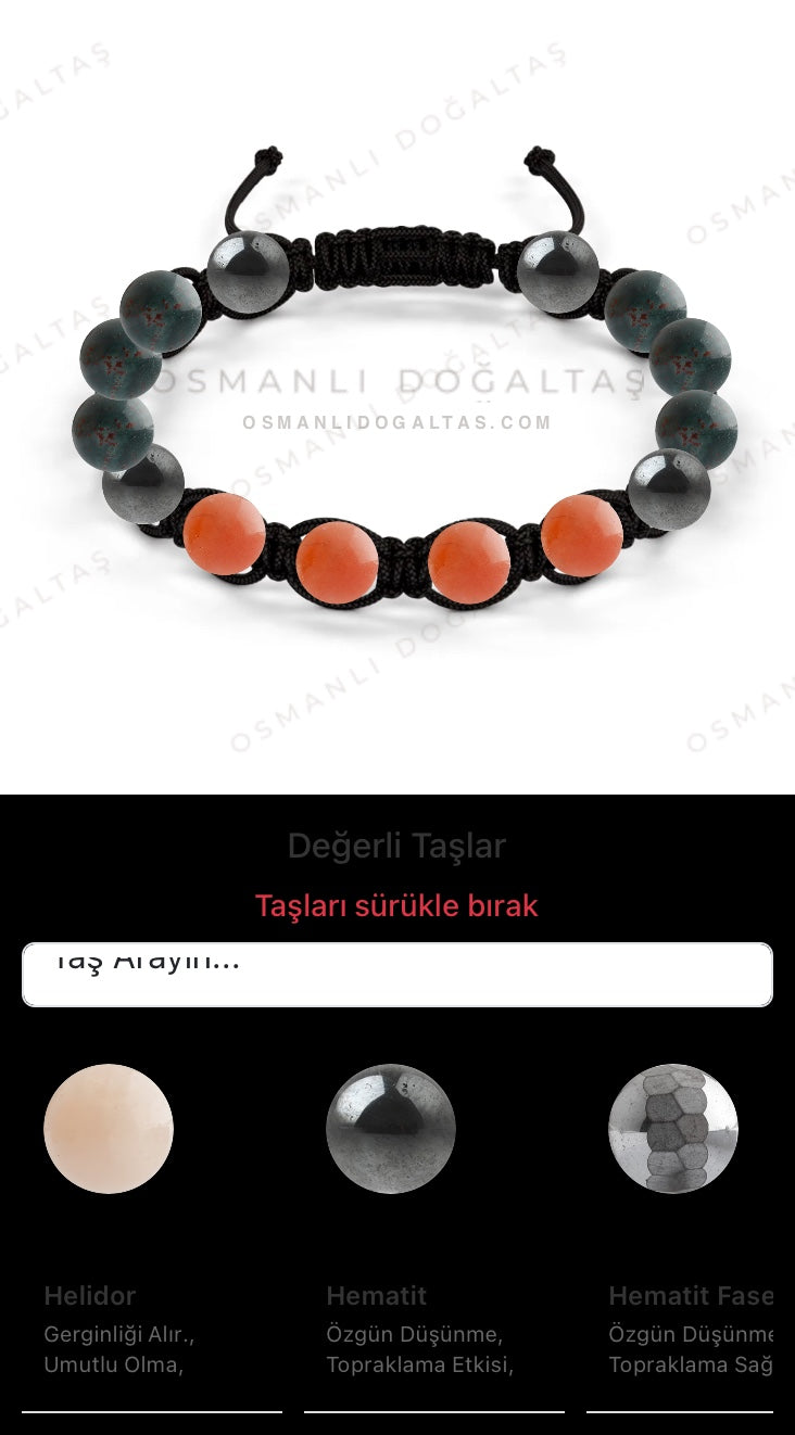 Özel Tasarım Makrome Bileklik - 14 Taş - Özel Tasarım Görseli