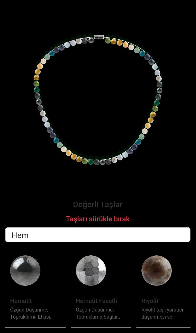 Özel Tasarım Kolye - 62 Taş - Özel Tasarım Görseli
