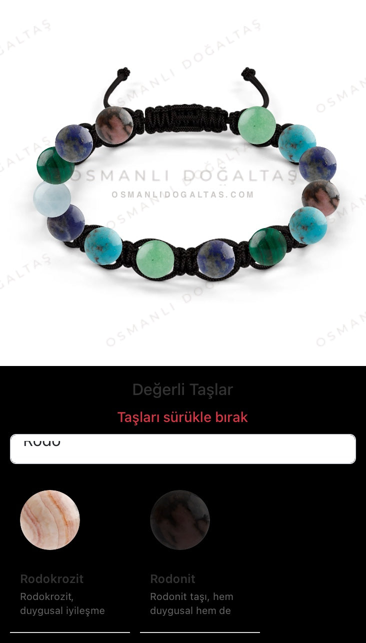 Özel Tasarım Makrome Bileklik - 14 Taş - Özel Tasarım Görseli