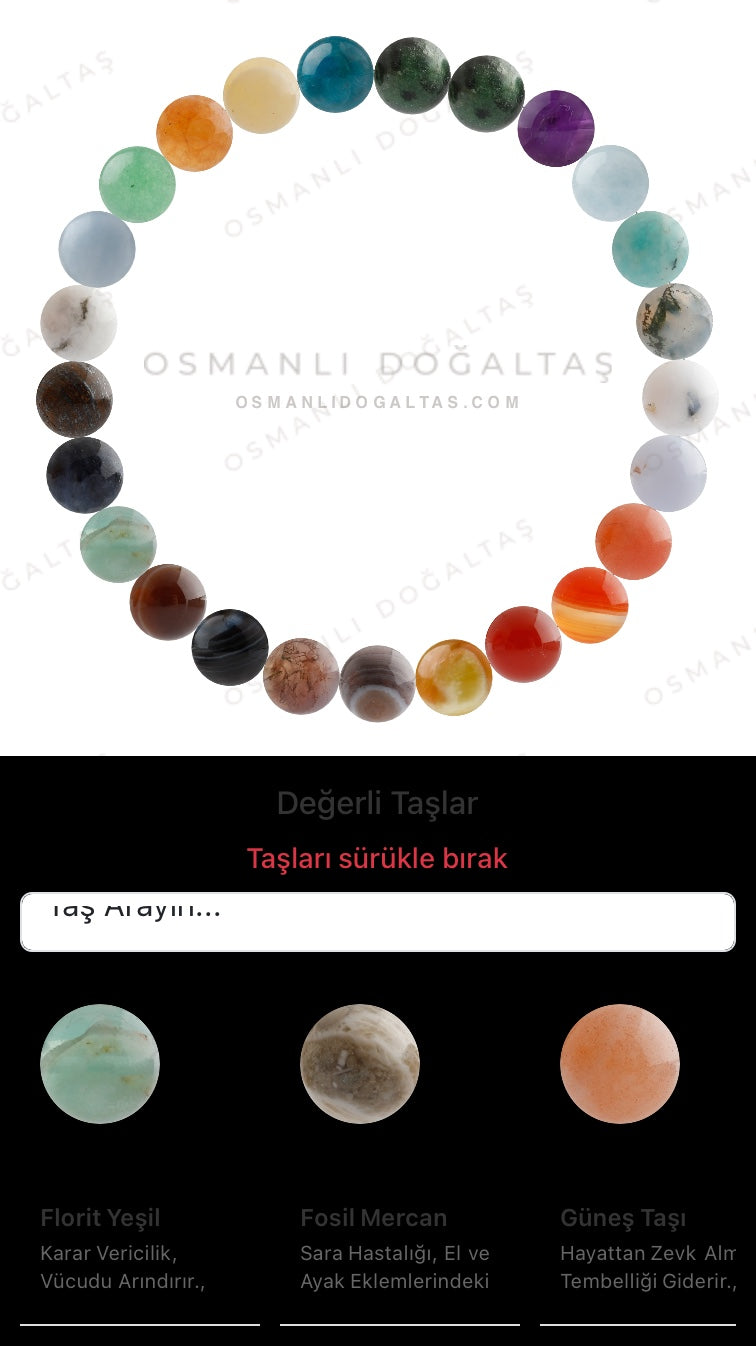 Özel Tasarım Elastik Misineli - 25 Taş - Özel Tasarım Görseli