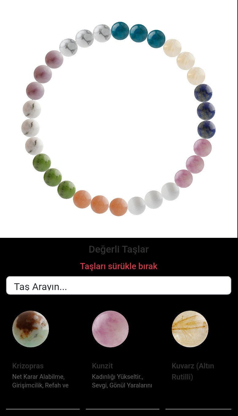 Özel Tasarım Elastik Misineli - 30 Taş - Özel Tasarım Görseli
