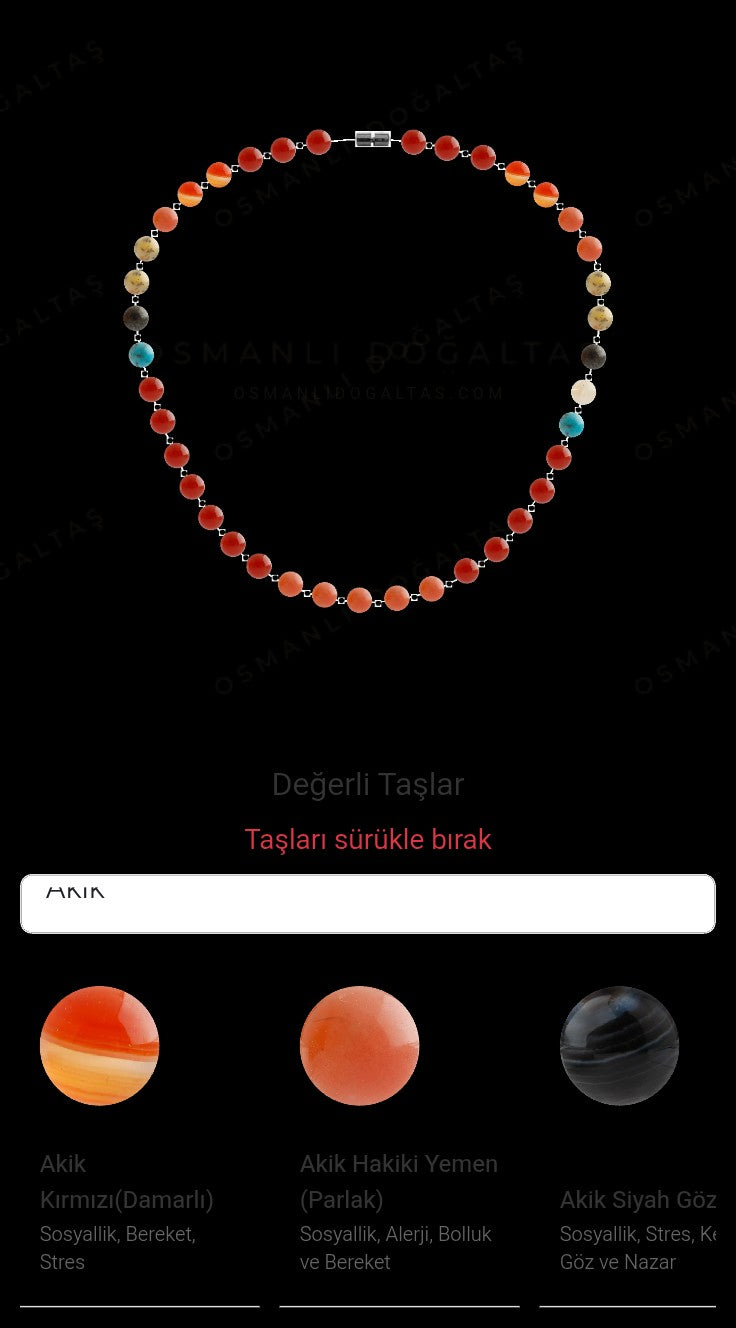Özel Tasarım Kolye - 39 Taş - Özel Tasarım Görseli