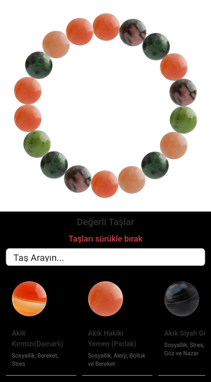 Özel Tasarım Elastik Misineli - 18 Taş - Özel Tasarım Görseli