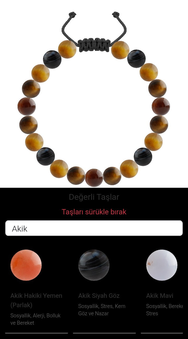 Özel Tasarım Merdiven Kapama Bileklik - 21 Taş - Özel Tasarım Görseli
