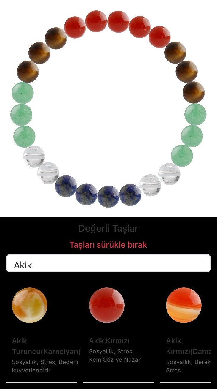 Özel Tasarım Elastik Misineli - 25 Taş - Özel Tasarım Görseli