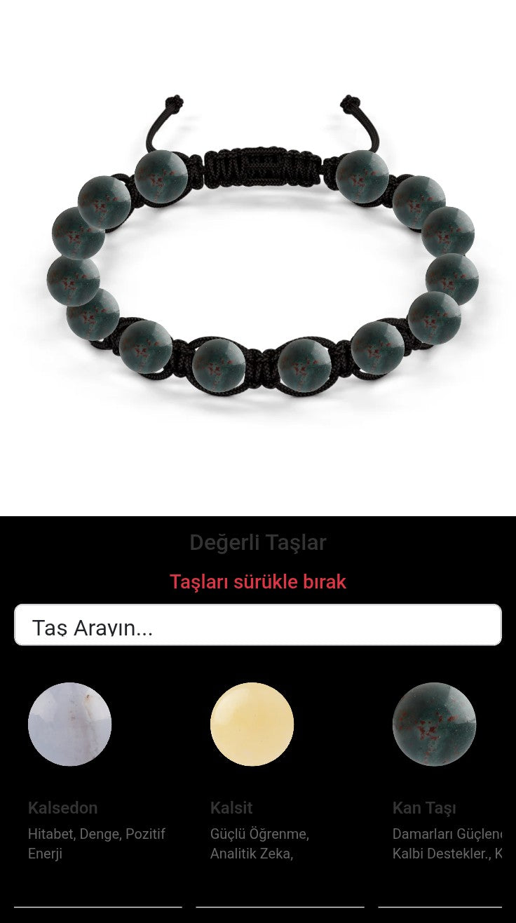 Özel Tasarım Makrome Bileklik - 14 Taş - Özel Tasarım Görseli