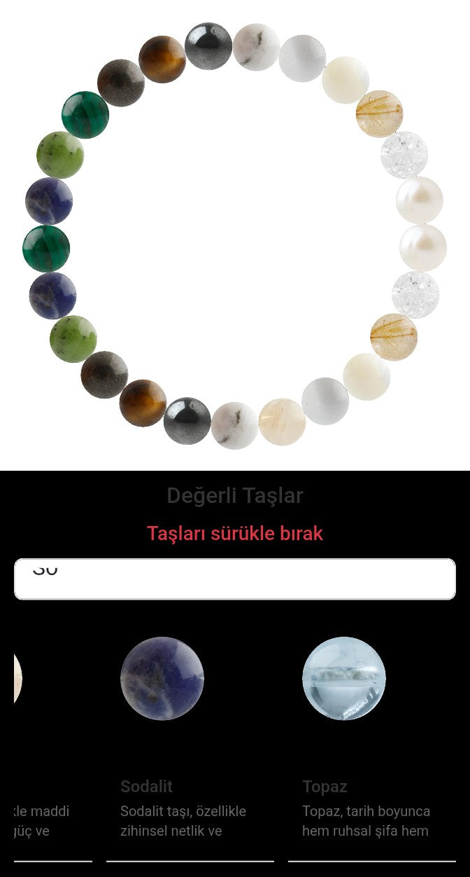 Özel Tasarım Elastik Misineli - 25 Taş - Özel Tasarım Görseli