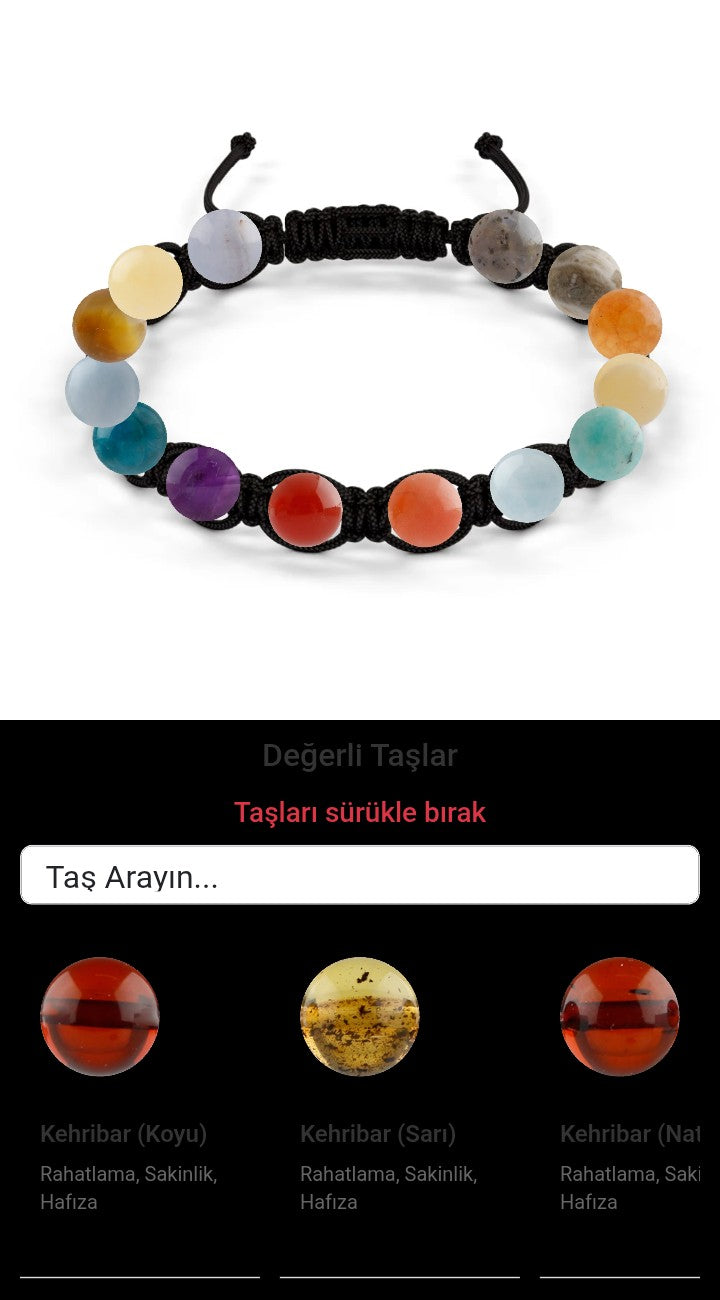 Özel Tasarım Makrome Bileklik - 14 Taş - Özel Tasarım Görseli