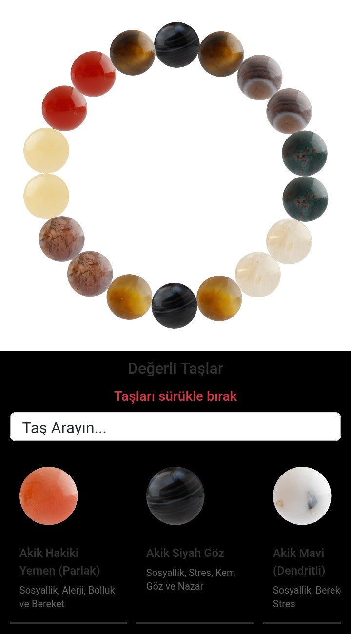 Özel Tasarım Elastik Misineli - 18 Taş - Özel Tasarım Görseli