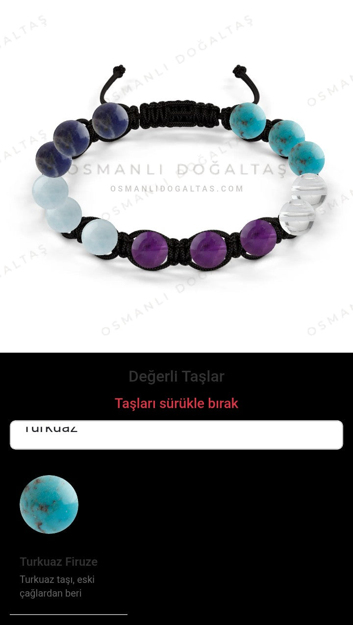Özel Tasarım Makrome Bileklik - 14 Taş - Özel Tasarım Görseli