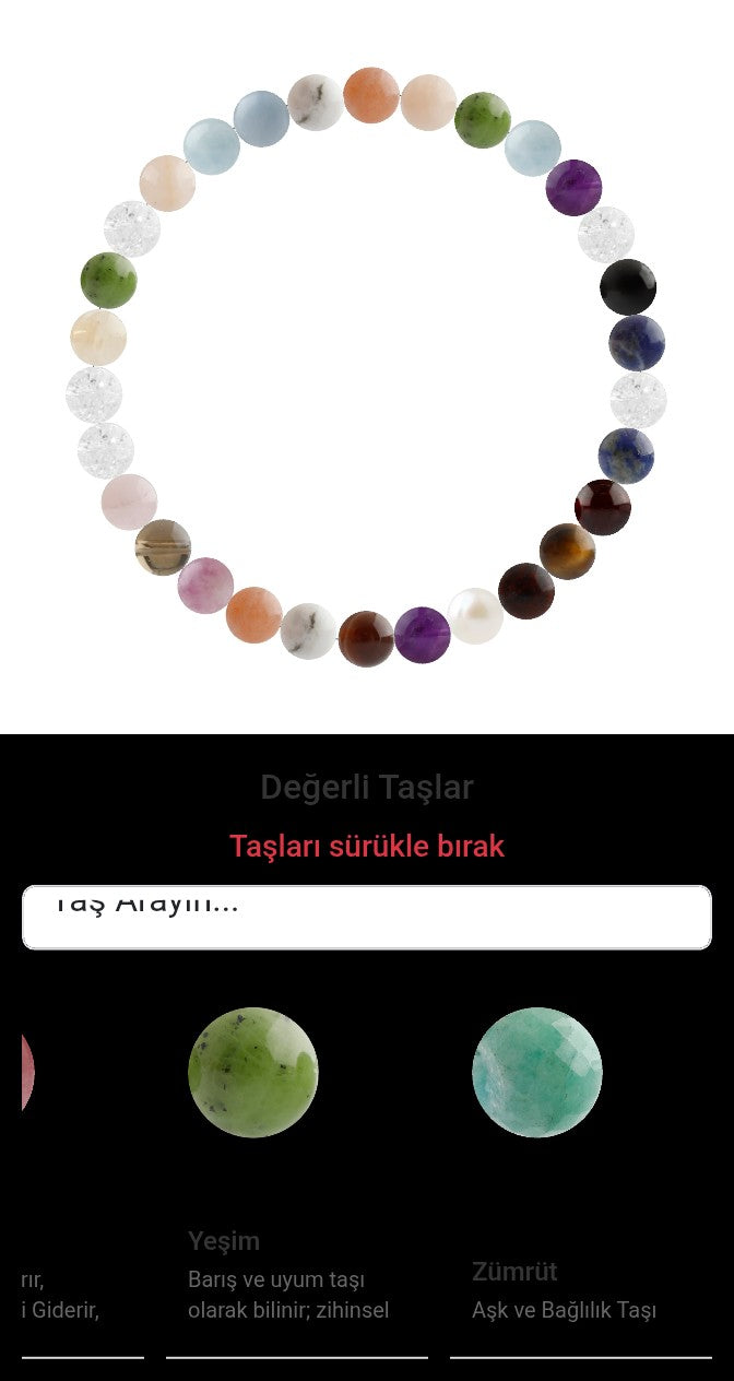 Özel Tasarım Elastik Misineli - 30 Taş - Özel Tasarım Görseli