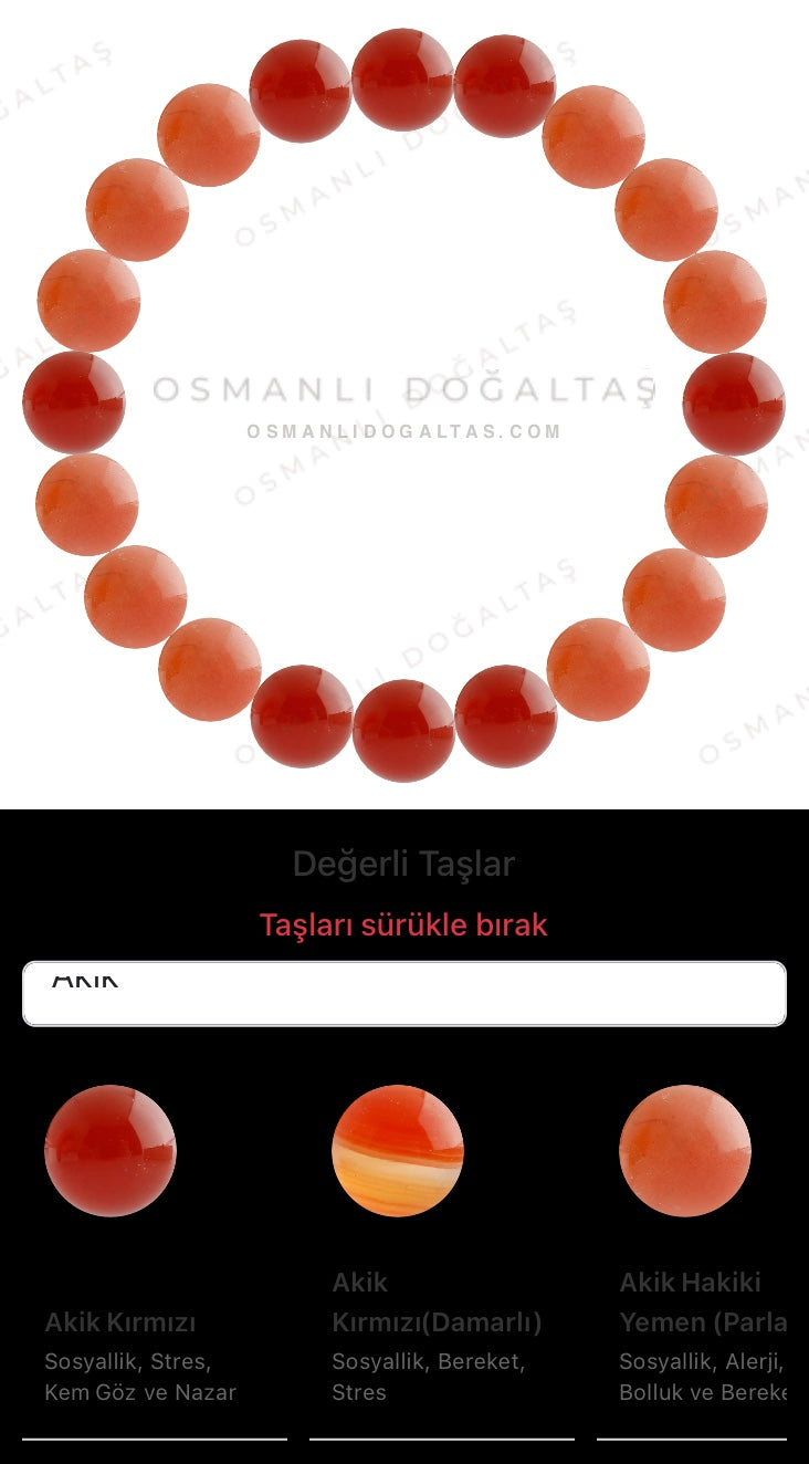 Özel Tasarım Elastik Misineli - 20 Taş - Özel Tasarım Görseli