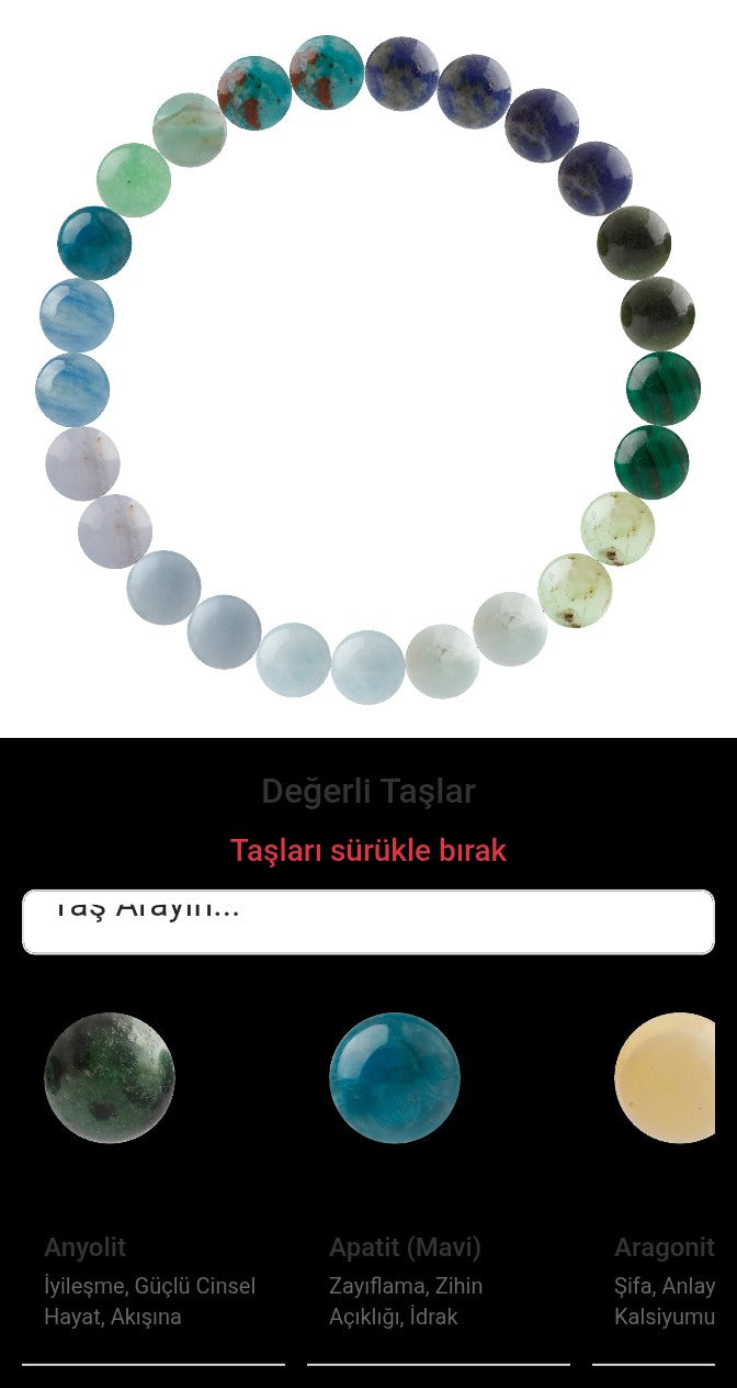 Özel Tasarım Elastik Misineli - 25 Taş - Özel Tasarım Görseli