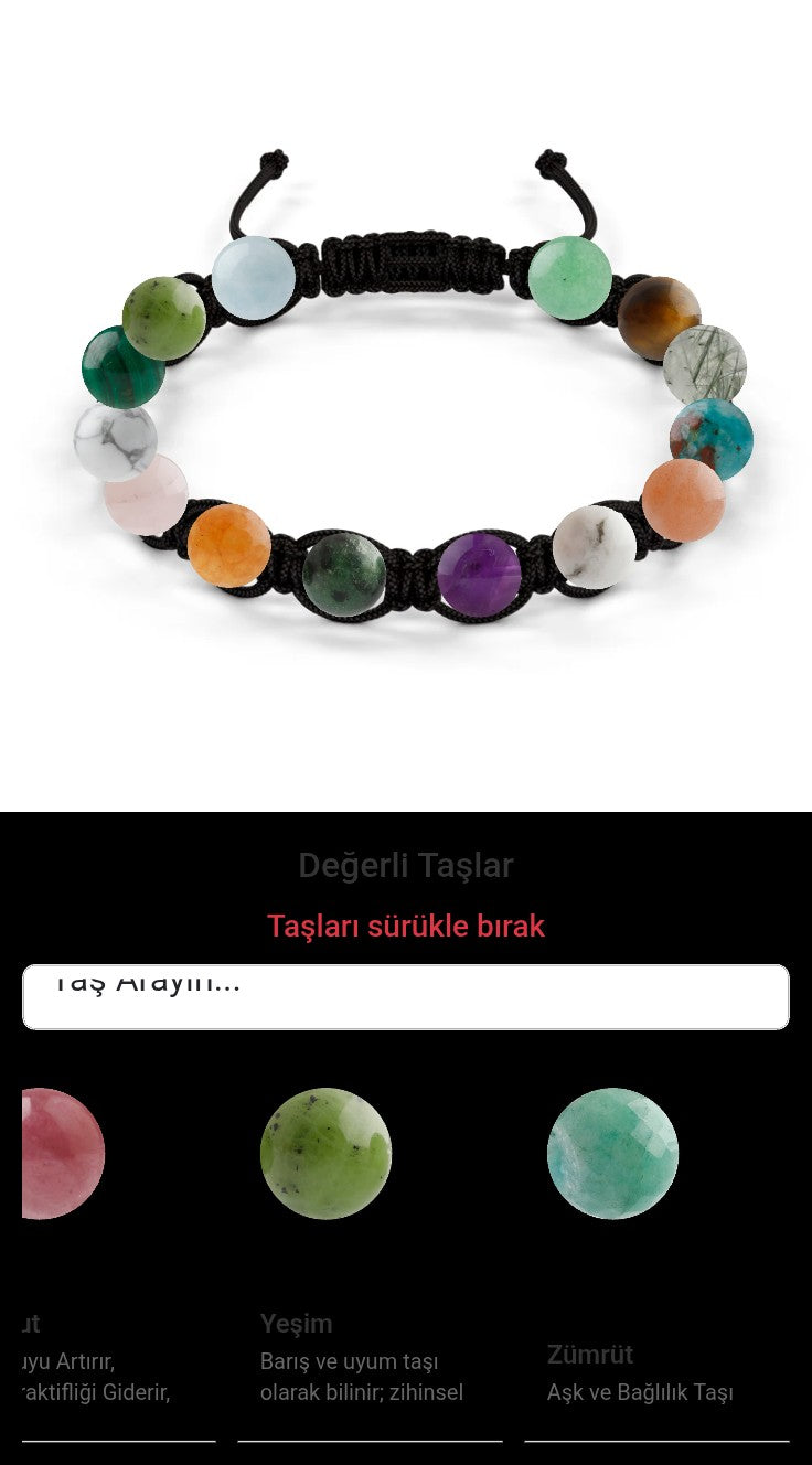 Özel Tasarım Makrome Bileklik - 14 Taş - Özel Tasarım Görseli