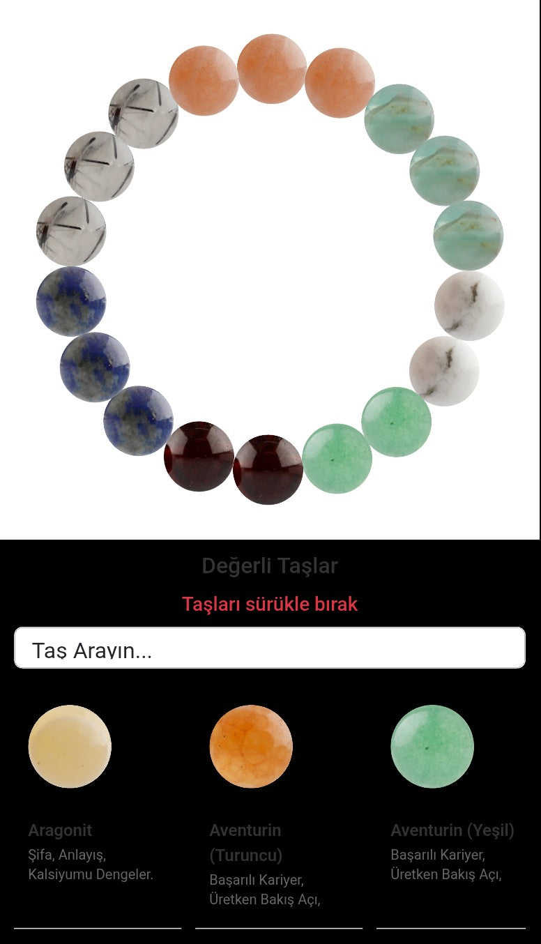 Özel Tasarım Elastik Misineli - 18 Taş - Özel Tasarım Görseli