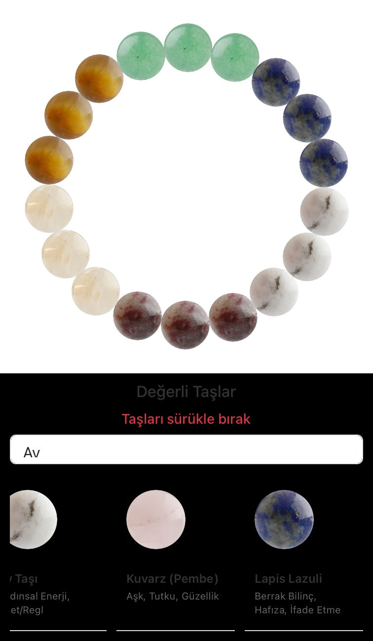 Özel Tasarım Elastik Misineli - 18 Taş - Özel Tasarım Görseli