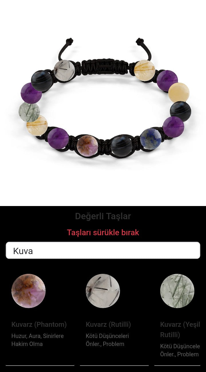 Özel Tasarım Makrome Bileklik - 14 Taş - Özel Tasarım Görseli