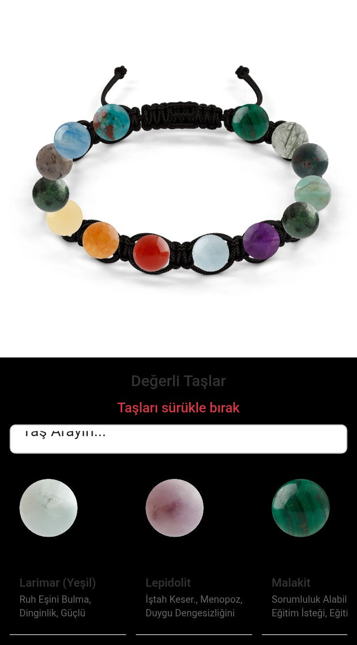 Özel Tasarım Makrome Bileklik - 14 Taş - Özel Tasarım Görseli