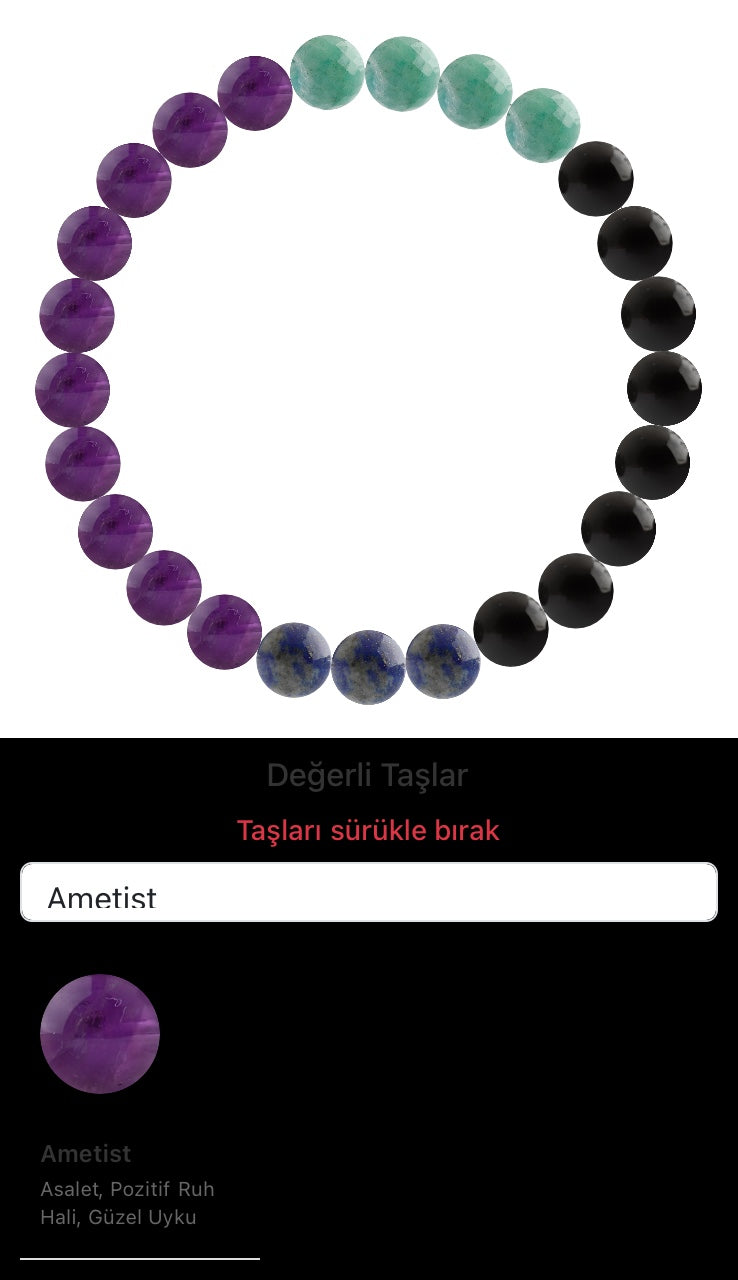 Özel Tasarım Elastik Misineli - 25 Taş - Özel Tasarım Görseli