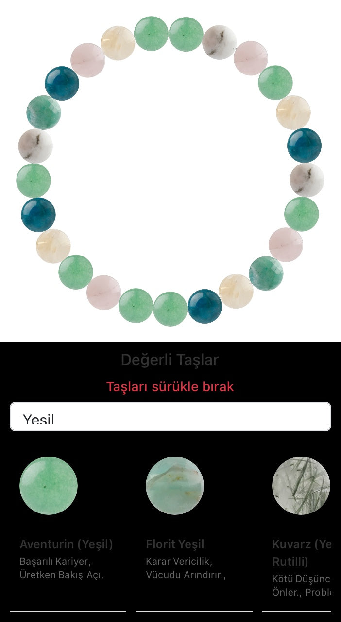 Özel Tasarım Elastik Misineli - 25 Taş - Özel Tasarım Görseli