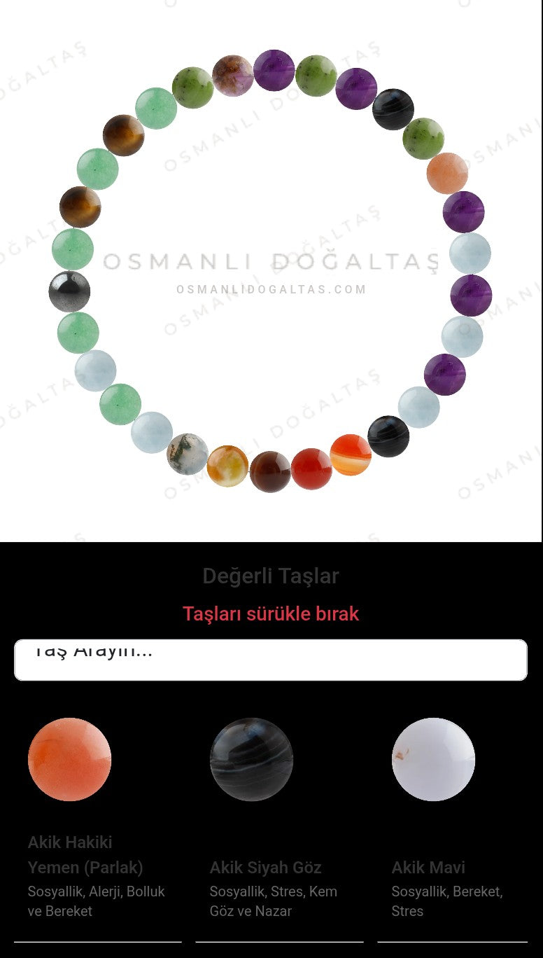 Özel Tasarım Elastik Misineli - 30 Taş - Özel Tasarım Görseli