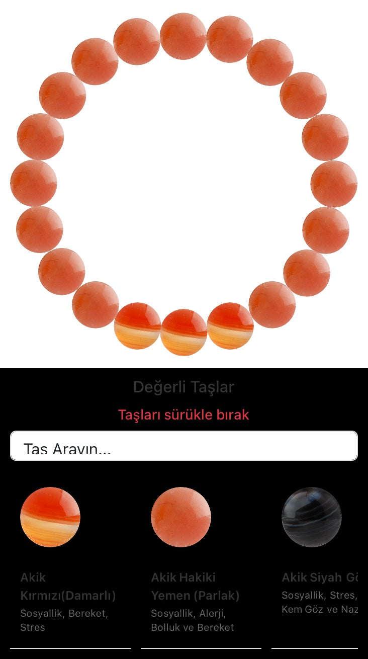 Özel Tasarım Elastik Misineli - 20 Taş - Özel Tasarım Görseli
