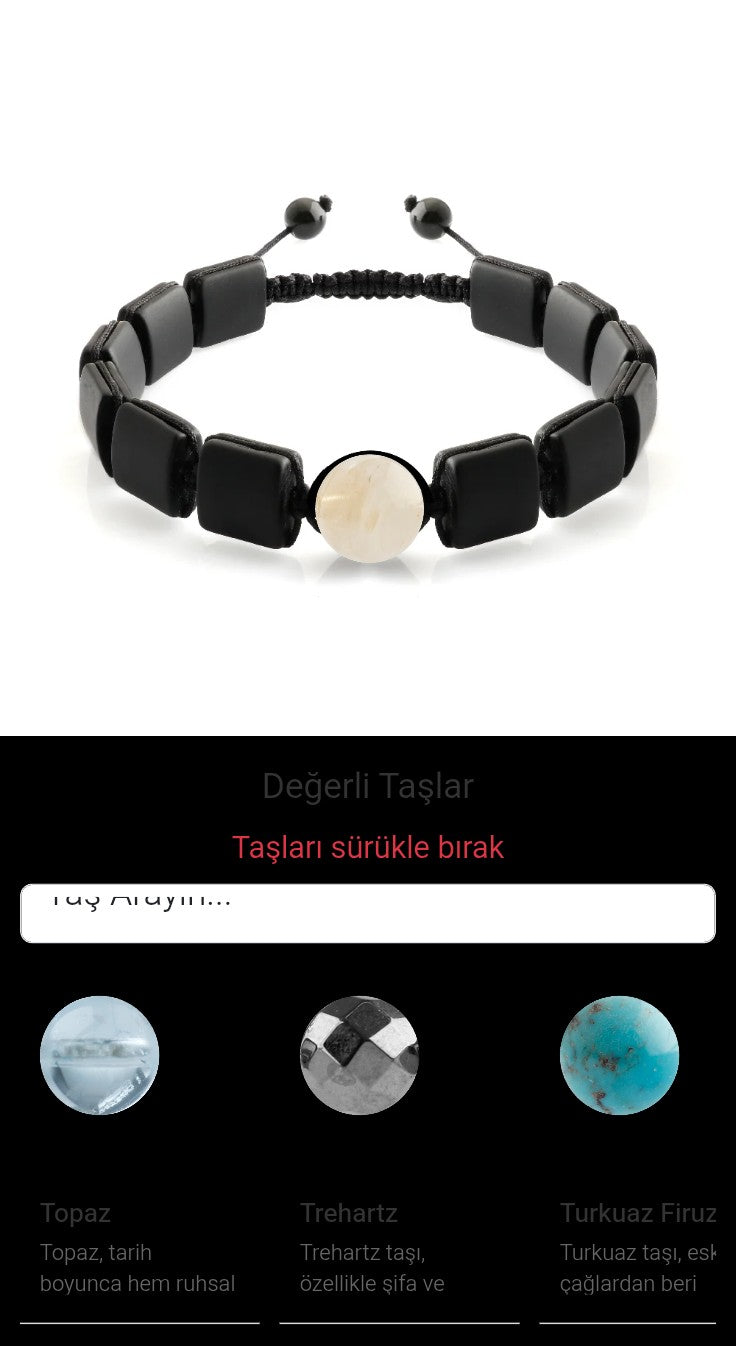 Özel Tasarım Kare Kesim Obsidyen - 1 Taş - Özel Tasarım Görseli