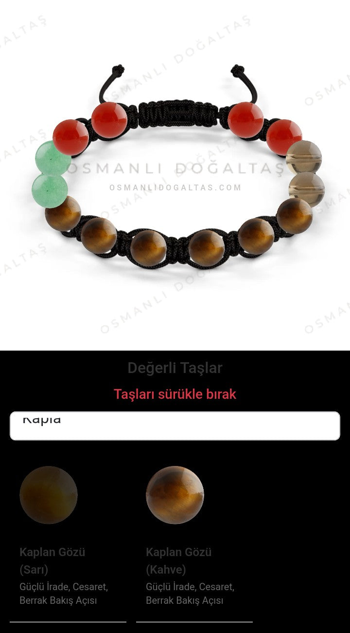 Özel Tasarım Makrome Bileklik - 14 Taş - Özel Tasarım Görseli