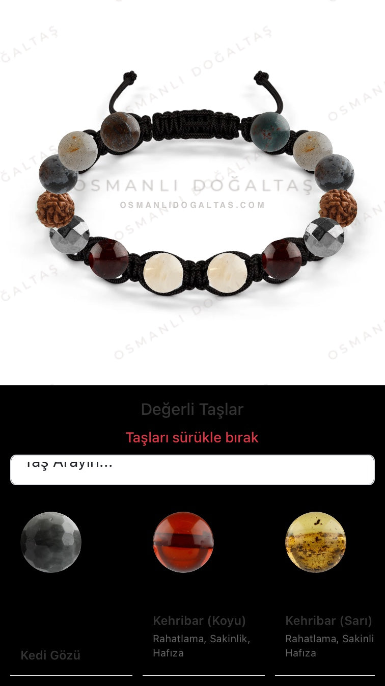 Özel Tasarım Makrome Bileklik - 14 Taş - Özel Tasarım Görseli