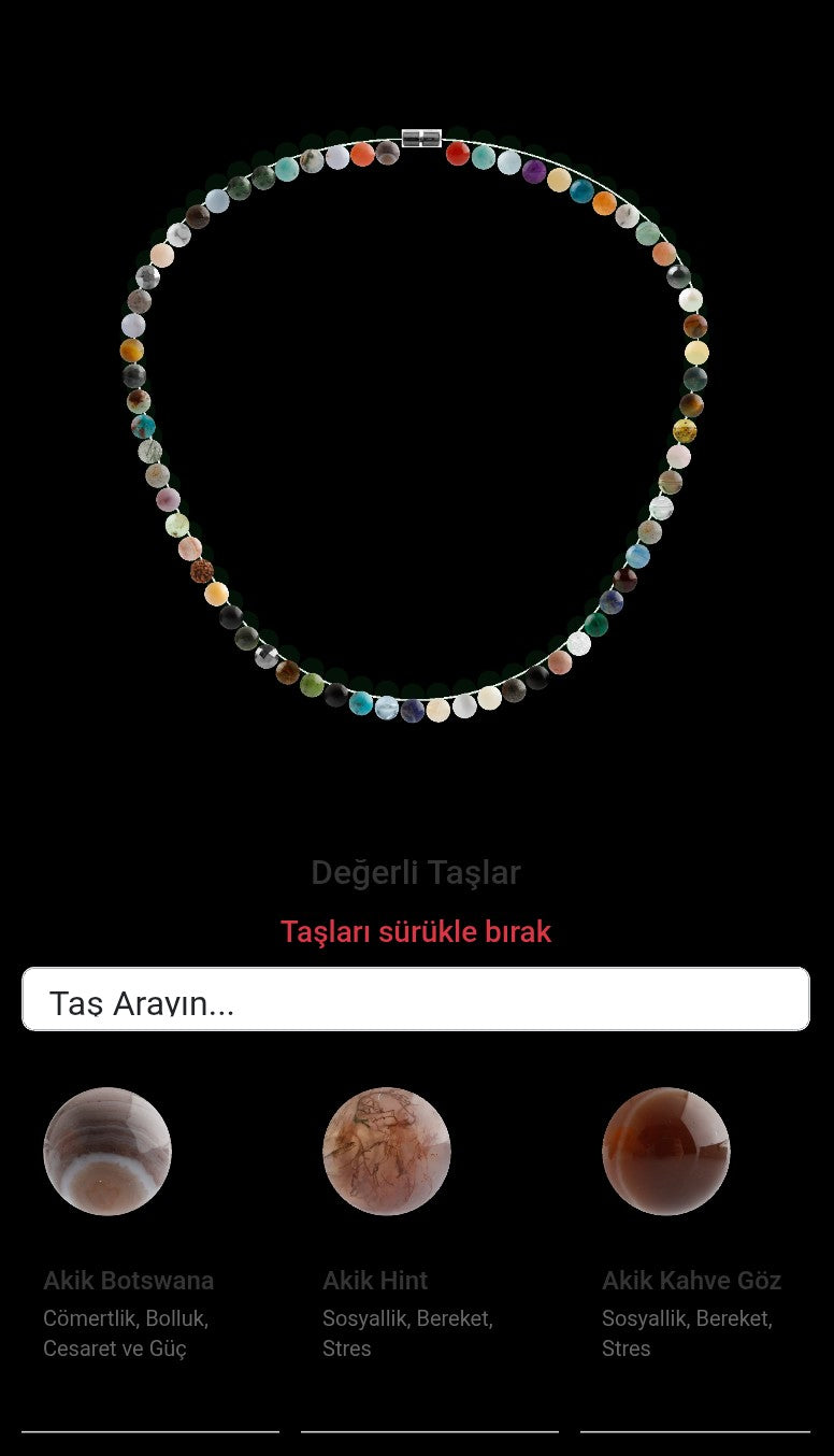 Özel Tasarım Kolye - 66 Taş - Özel Tasarım Görseli