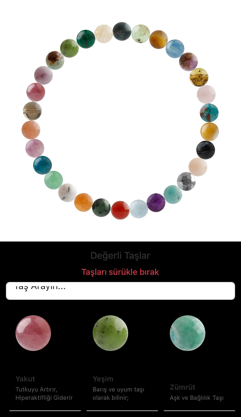 Özel Tasarım Elastik Misineli - 30 Taş - Özel Tasarım Görseli