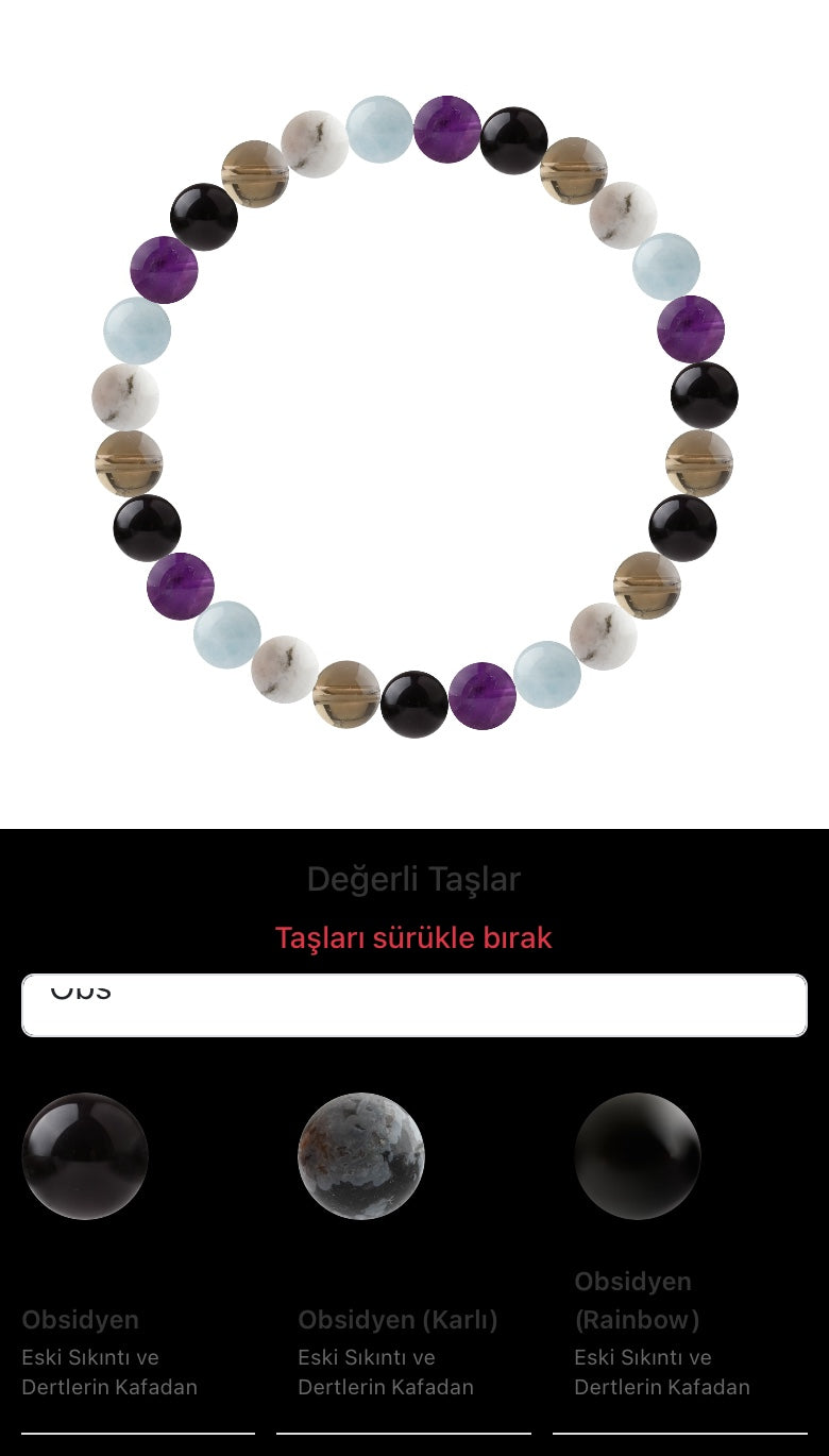 Özel Tasarım Elastik Misineli - 27 Taş